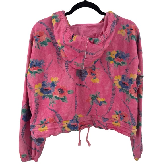 LoveShackFancy x Beach Riot Jenna Pink Floral Sweatshirt Small - Picture 6 of 9